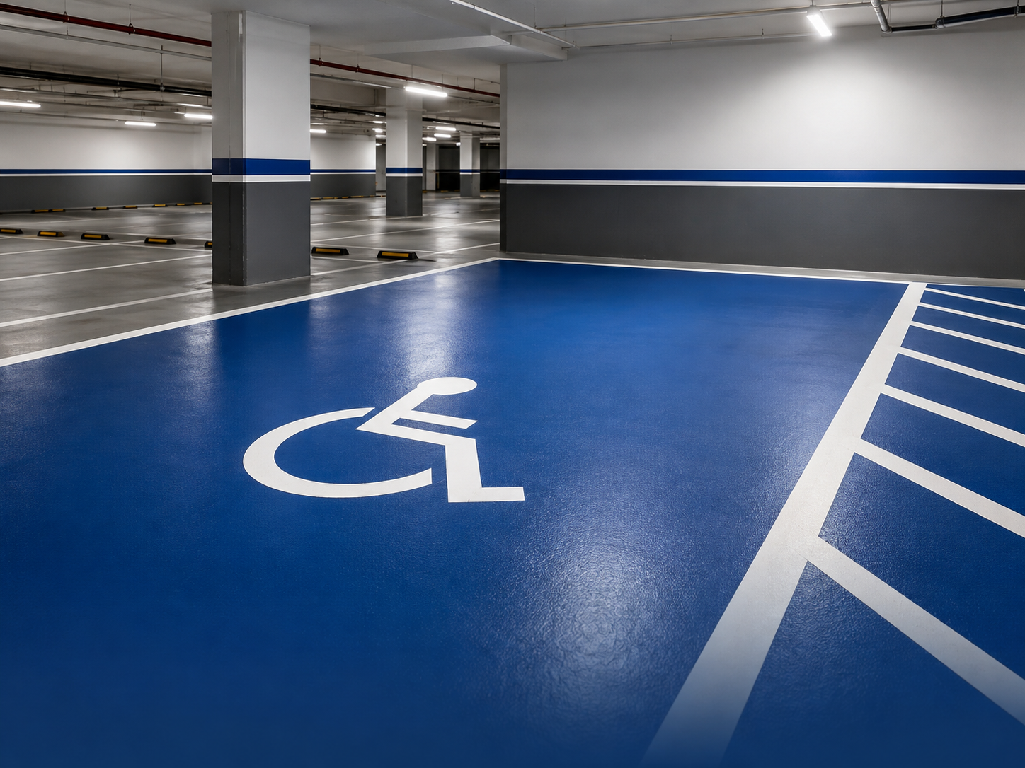 Vaga de estacionamento reservada e acessível representando o Cartão DEFIS